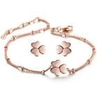 Набор клевера для женщин, медные модные аксессуары цвета розового золота, подарок для девочек и друзей, бижутерия S511