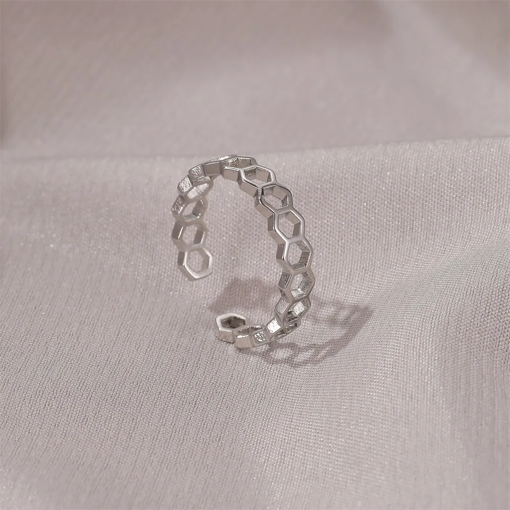 Крошечные Изящные сотовые кольца из нержавеющей стали круглое кольцо женские