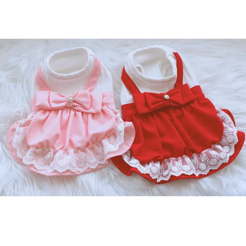 Одежда для собак платье принцессы летнее с принтом бананов и ананасов Тюлевое