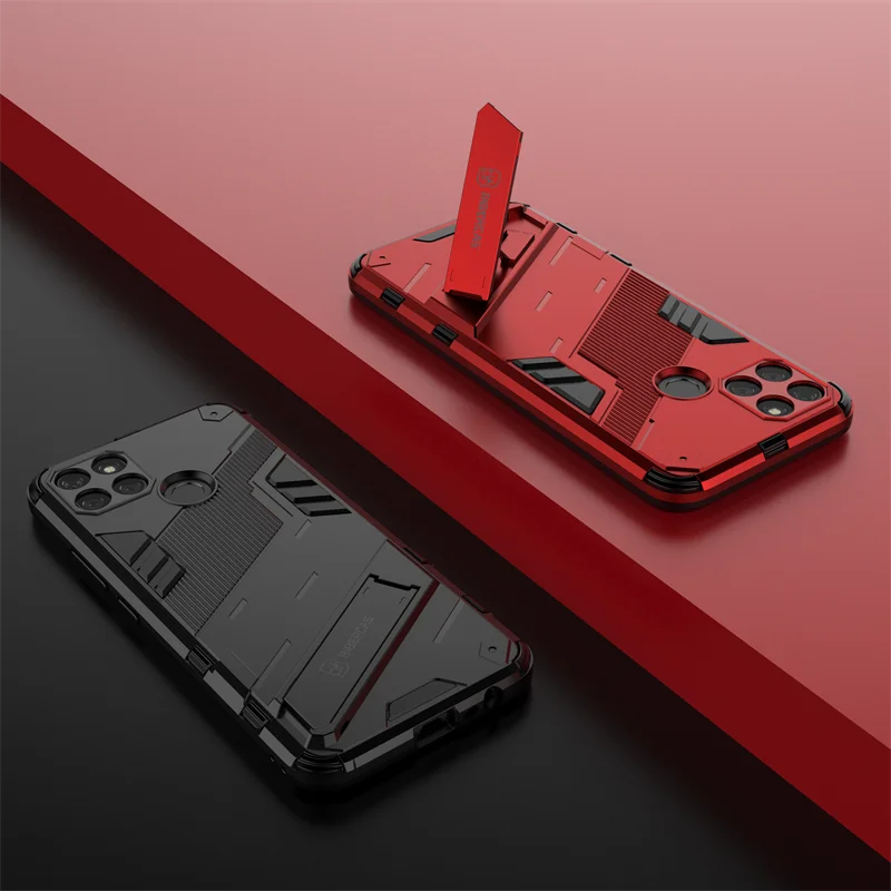 for realme c21y case punk stlye rubber armor bracket hard cover for realme c21y case for realme c21y c25y realme narzo 50a 50i free global shipping