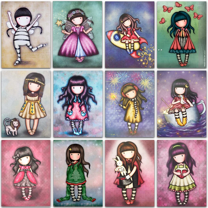 

5D DIY Diamond Painting Kit Cartoon Gorjuss girl Princess Full Square&Round mosaic embroidery Cross stitch home decor Paint Art