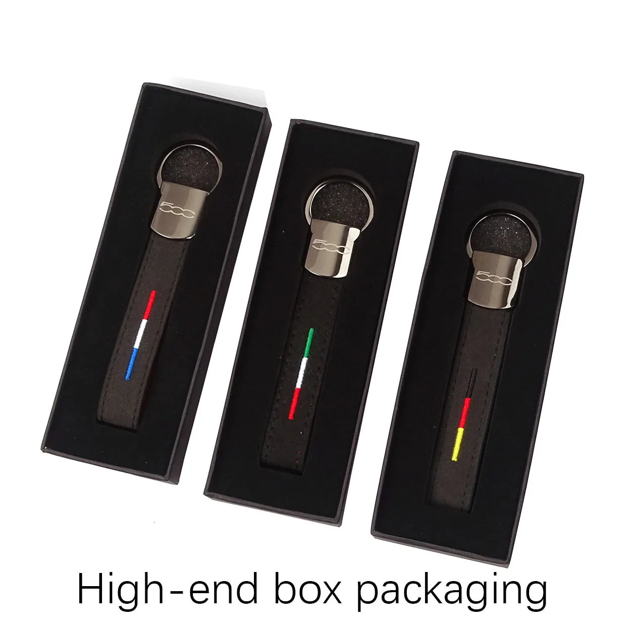 Автомобильный Брелок в виде подковы с итальянским флагом кожаный брелок для Fiat 500