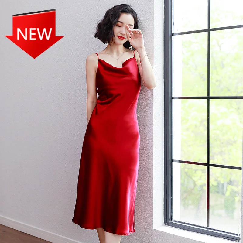 

Long Backless Dresses Party Casual Basic Maxi Dress Women Dress Sexy Summer Satin Dress 2021 Strapless Spaghetti Strap