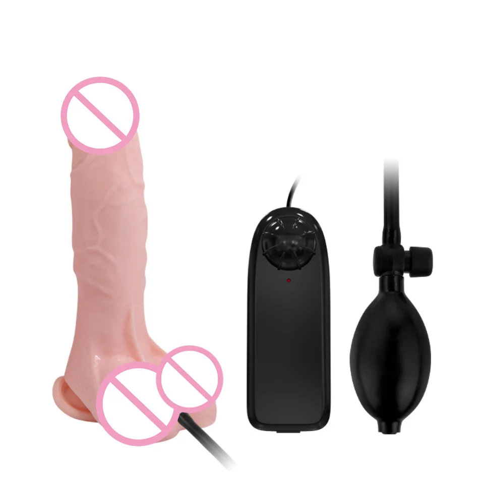 Надувной многоскоростной большой фаллоимитатор на присоске Реалистичные