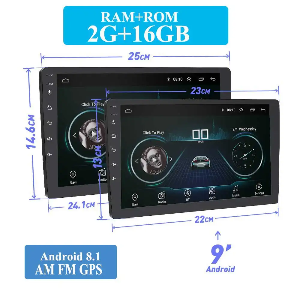9 android 8 Android 9 gps навигация Авторадио 2+ 16 Гб мультимедийный плеер Bluetooth DSP FM AM 3g wifi OBD2 Универсальный 2Din автомобильный Радио для ford - Цвет: 9 android 8
