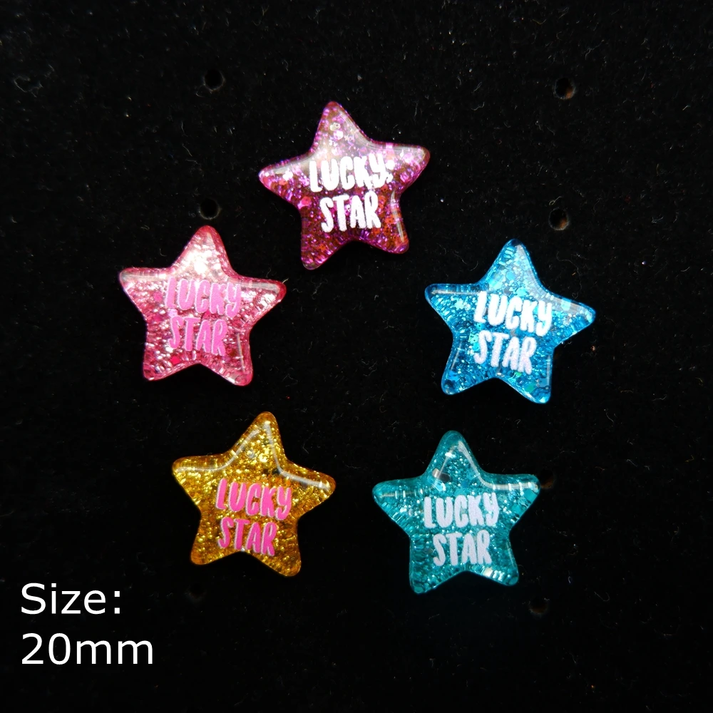 Милый Лаки звезда flatback смолы кабошон для телефона деко волос лук diy украшения