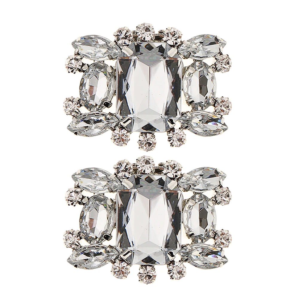 2 шт. Стразы Кристальные Свадебные украшения для свадебной обуви с бантом зажимы