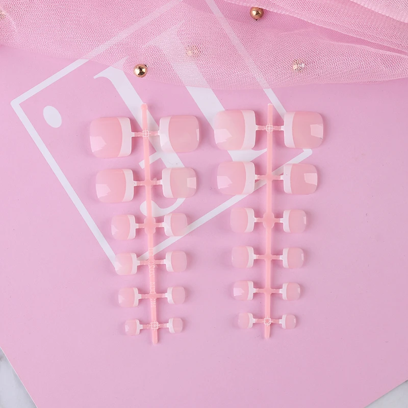 24 шт. искусственные ногти на носках накладные полное покрытие натуральные