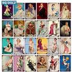 SQ-DGLZ 90s Pinup металлическая пластина Оловянная табличка винтажный декор для паба, металлический знак, металлический постер для сексуальных девушек, художественное оформление на заказ