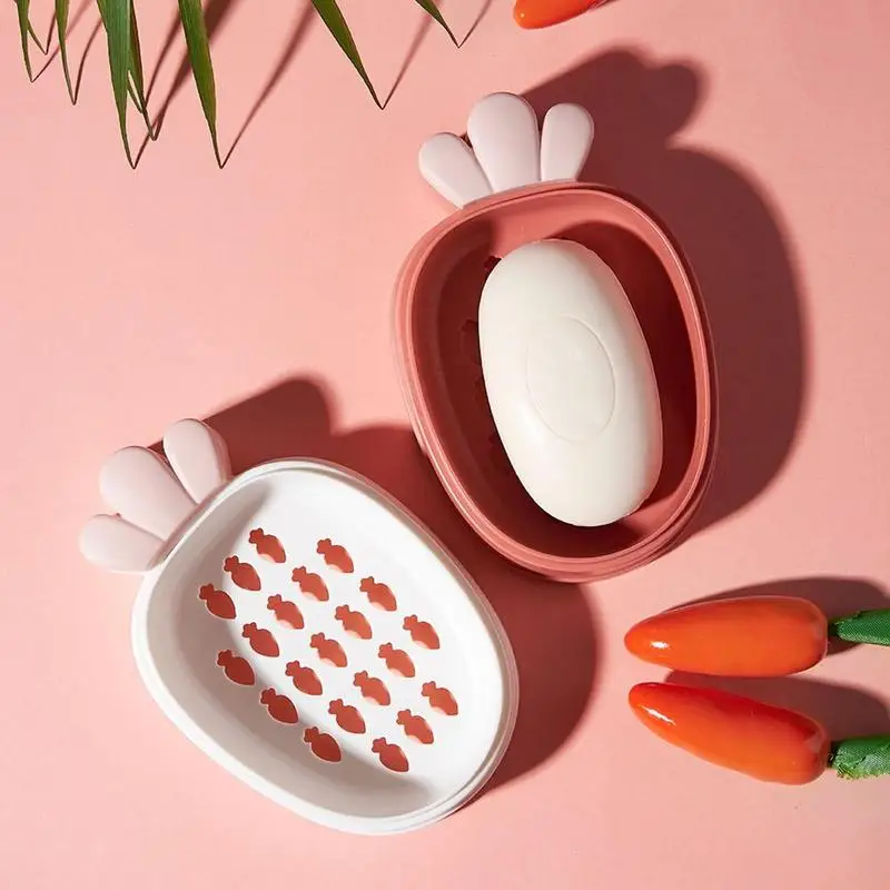 

1pcs Portable Carrot Soap Box Bathroom Dish Plate Case Soap Box Soap Rack Home Shower Travel Hiking Holder Container