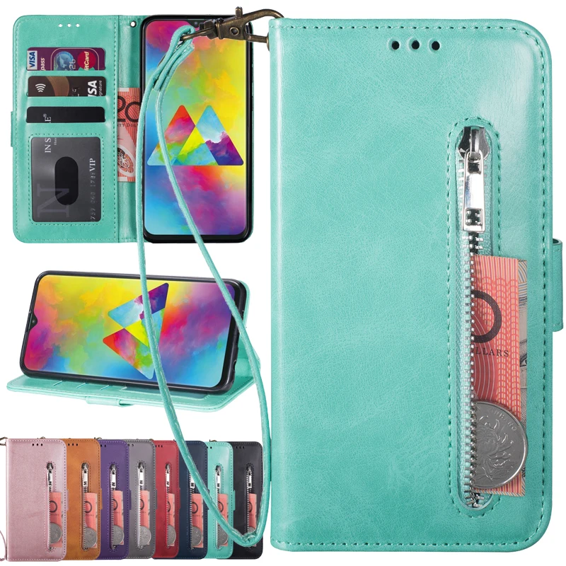 Чехол-кошелек для Samsung Galaxy A10 A11 A12 A20 A21S A30 A31 A32 A41 A42 A51 A52 A70 A71 A72 кожаный на молнии |