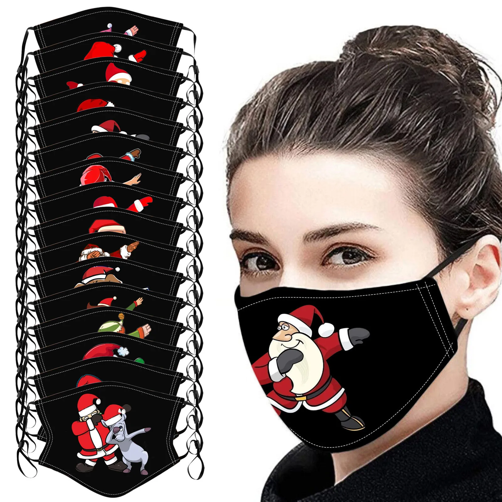 

Adjustable Face Mask Christmas Print Rescue Breathable Multi-purpose Face Cover Reuse Mask Mascarillas Proof Mask Filter