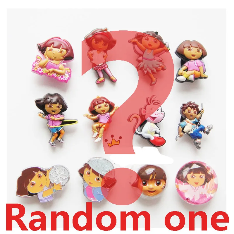 

Geniune Cute Shoe Charms Accessories Cartoon Anime Figures Dora Explorers Shoes Buckle Decorations for Sandals Charms Kids Gift
