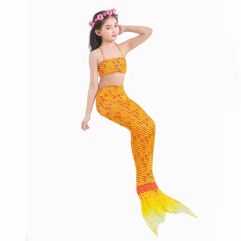 Girls Mermaid Tails Swimming Dresses Cosplay Costume Beach Clothes Little Children Swimsuit for Kids Swimmable Costumes | Спорт и