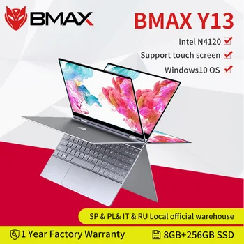 BMAX Y13 360° Laptop 13.3 inch Notebook Windows 10 8GB LPDDR4 256GB SSD 1920*1080 IPS Intel N4120 touch screen laptops