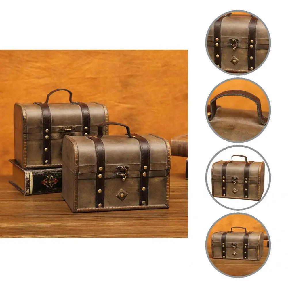 

Wooden Practical Jewelries Earrings Organizer Retro Jewelry Box Large Capacity for Living Room