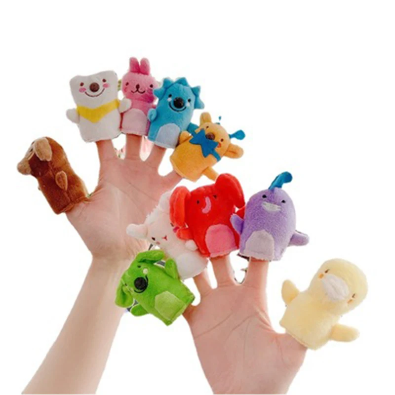 

Finger Toys Baby Mini Hand Puppets Creative Cartoon Animal Plush Toy Pacifying Doll Kawaii Funny Birthday Gifts Interactive Game