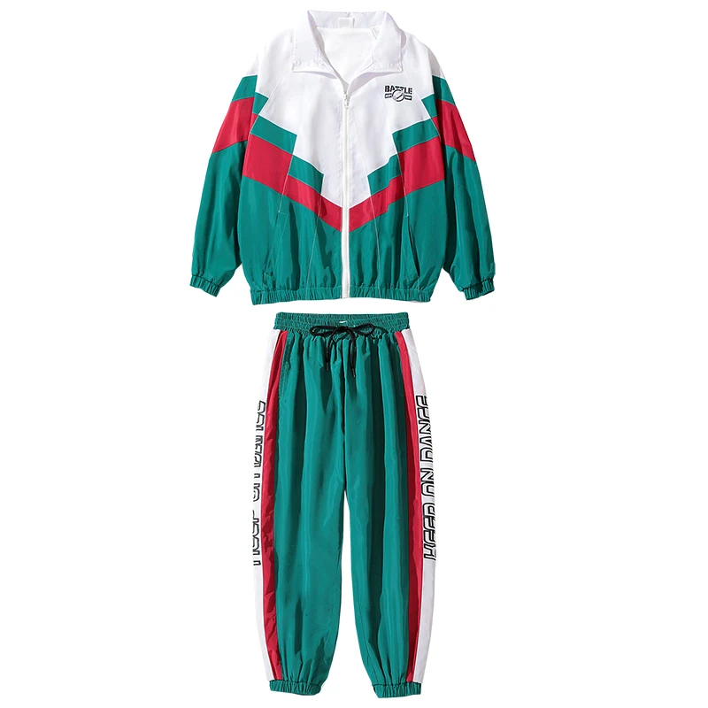 

Hip Hop Dance Costumes Fashion Stitching Color Jazz Performance Clothes Street Dancing Stage Wear Modern Show Outfit 120 - 170CM