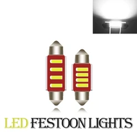 100pcs festoon 31mm36mm39mm41mm led bulb c5w c10w 7020 smd canbus auto interior dome map license palte lamp car styling light