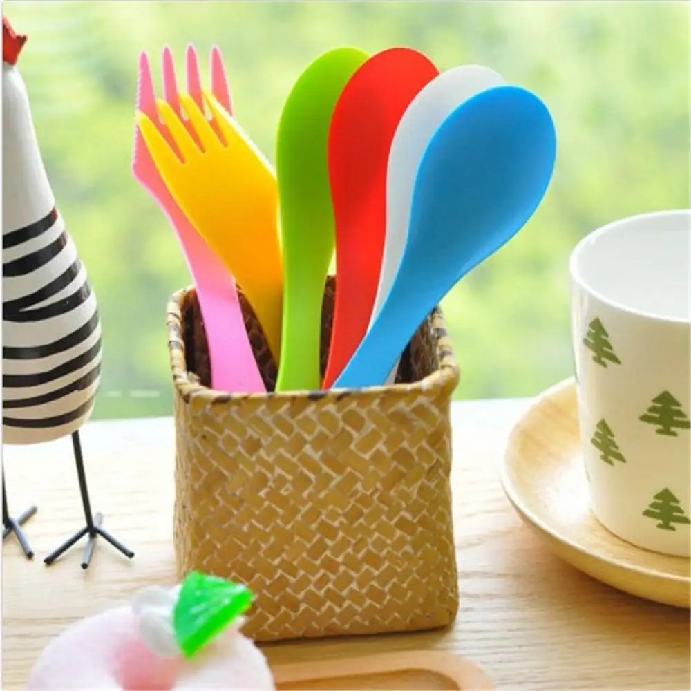 1 шт. термостойкая пластиковая походная ложка для пикника вилка нож кемпинга