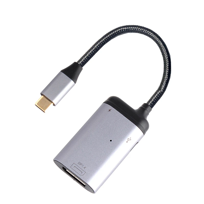 

3 in 1 USB C Male to DP 8K@60Hz + Type C Data Transmission + PD Charging Converter Adapter for Sumsang S20 S10