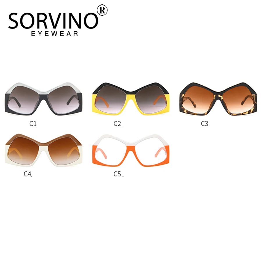 Женские Асимметричные солнцезащитные очки SORVINO большие двухцветные авиаторы в