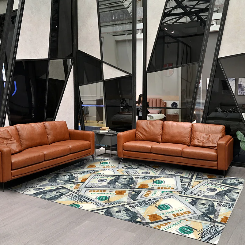 Противоскользящий 3D ковер доллара США для гостиной прямоугольные коврики