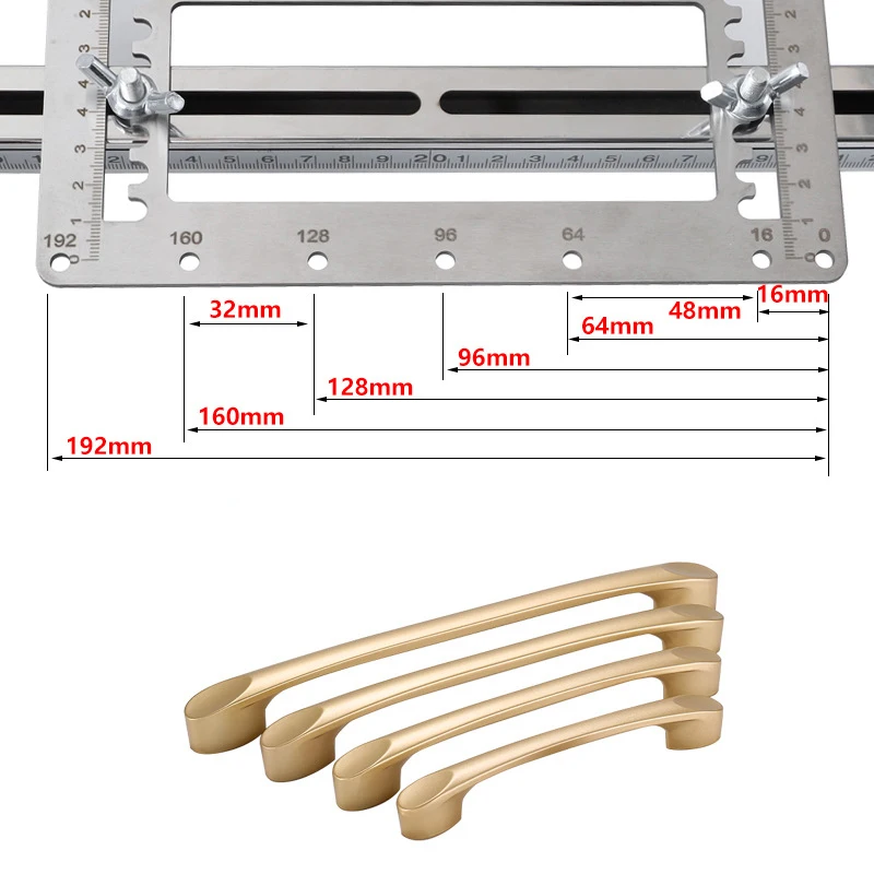 Woodworking Installation Furniture Wardrobe Door Handle Punching Locator Long Stainless Steel Hole Opening Auxiliary Tool | Инструменты