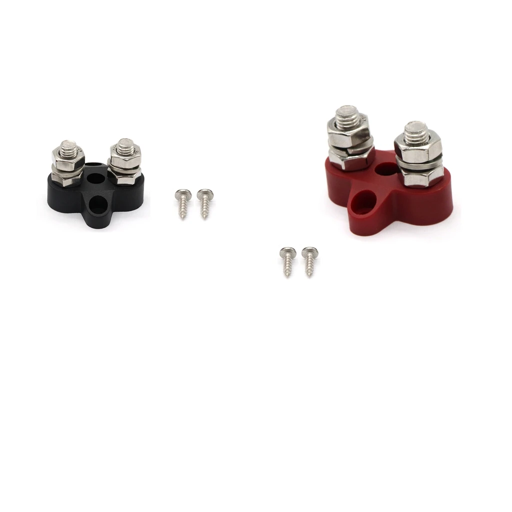 

2pcs Stainless Steel Insulated Terminal Block Heavy Duty 5/16'' Dual Stud