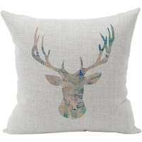 nunubee sofa cotton linen home square pillow decorative throw pillow case cushion cover antlers white 1