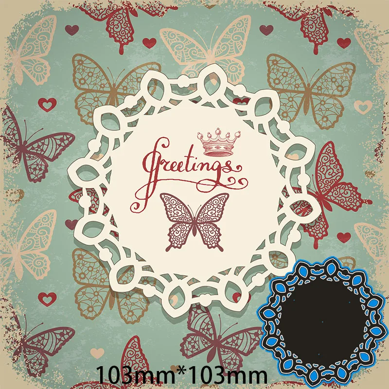 

Metal Cutting Dies FLOWER LACE CIRCLE New for decor card DIY Scrapbooking stencil Paper Album template Dies 103*103mm