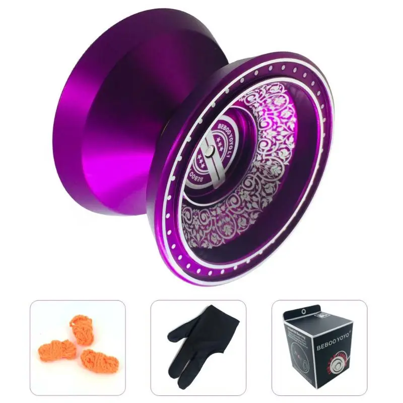 

50LE Bebo Yoyo L1 Metal Yoyo + Glove + 3 Strings Professional Yo Yo Set Classic Toys Kids Toy Gift