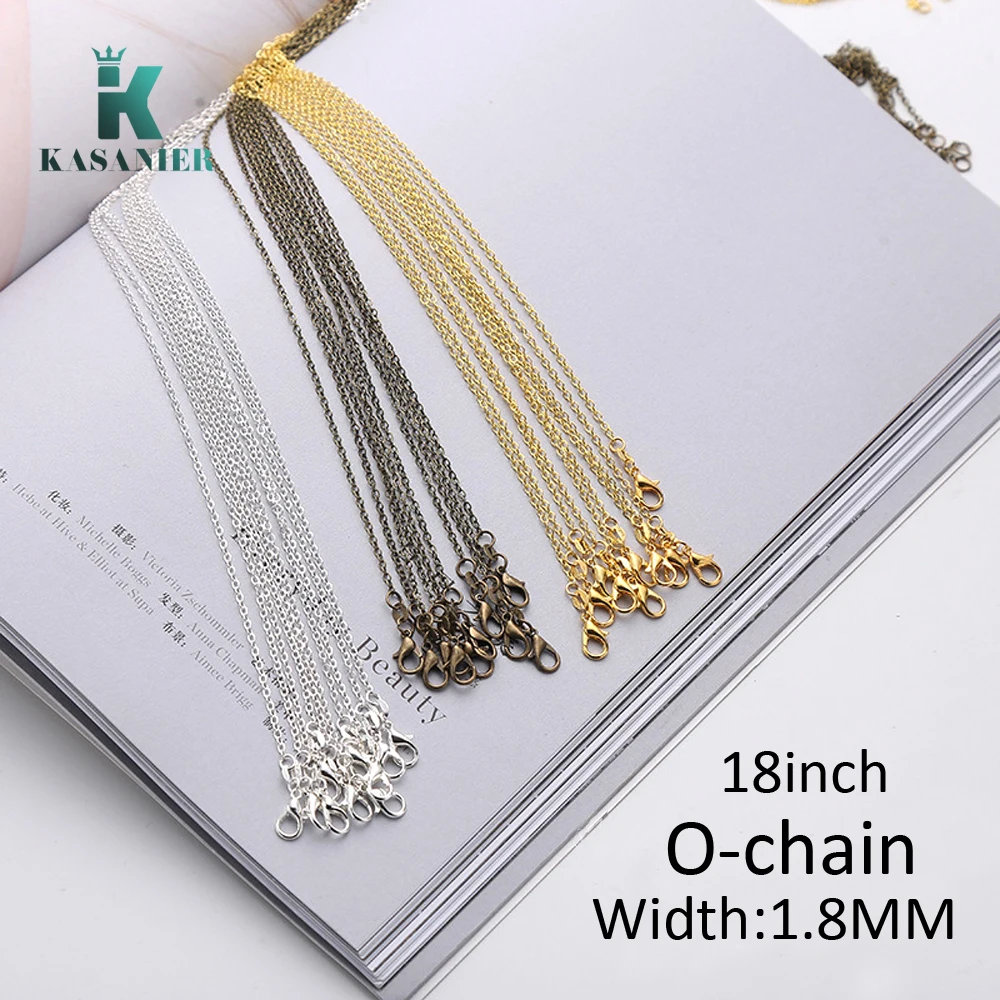 Ожерелье из круглых звеньев для женщин серебро/золото/бронза 20 шт. 1 8 мм тонкая