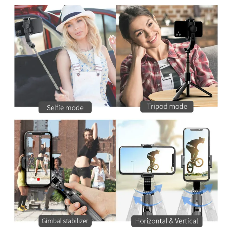 

Phone Stabilizer Video Record Universal Handheld Smartphone Gimbal Stabilizers Wireless Bluetooth Selfie Stick Vlog Live Stream