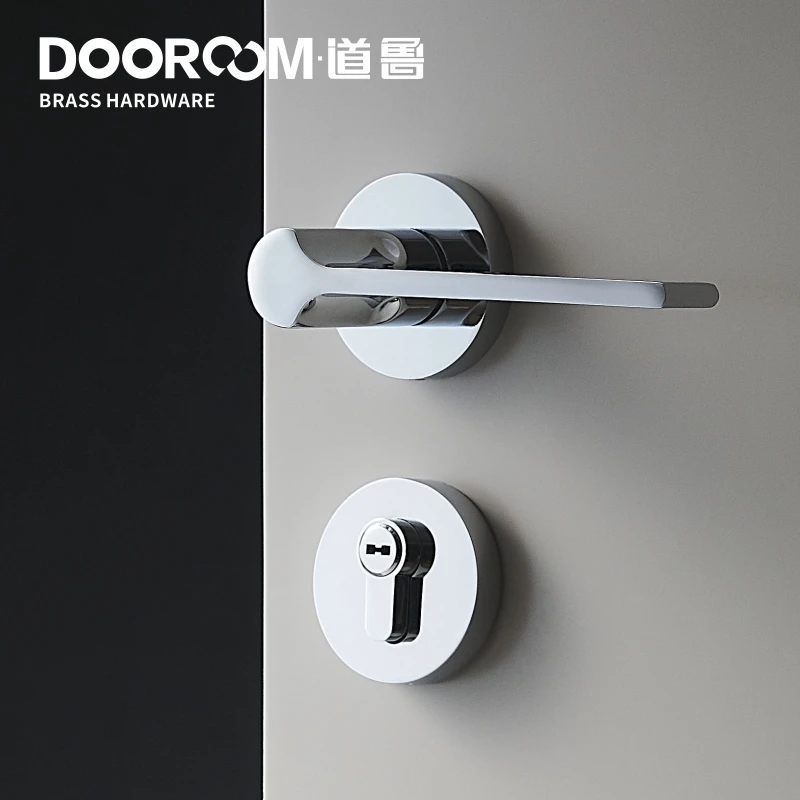 Dooroom латунный дверной рычаг бесшумный блестящий современный светильник роскошный скандинавский двойной деревянный дверной замок для спальни ванной комнаты