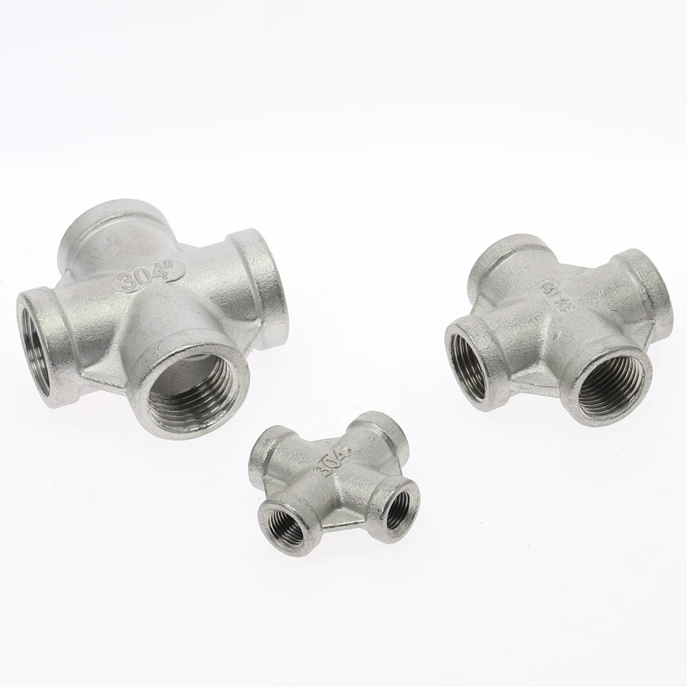 Поперечный Тип 4 способа F/F резьбовые 1/4 &quot3/8&quot 1/2 &quot3/4&quot фитинги из нержавеющей