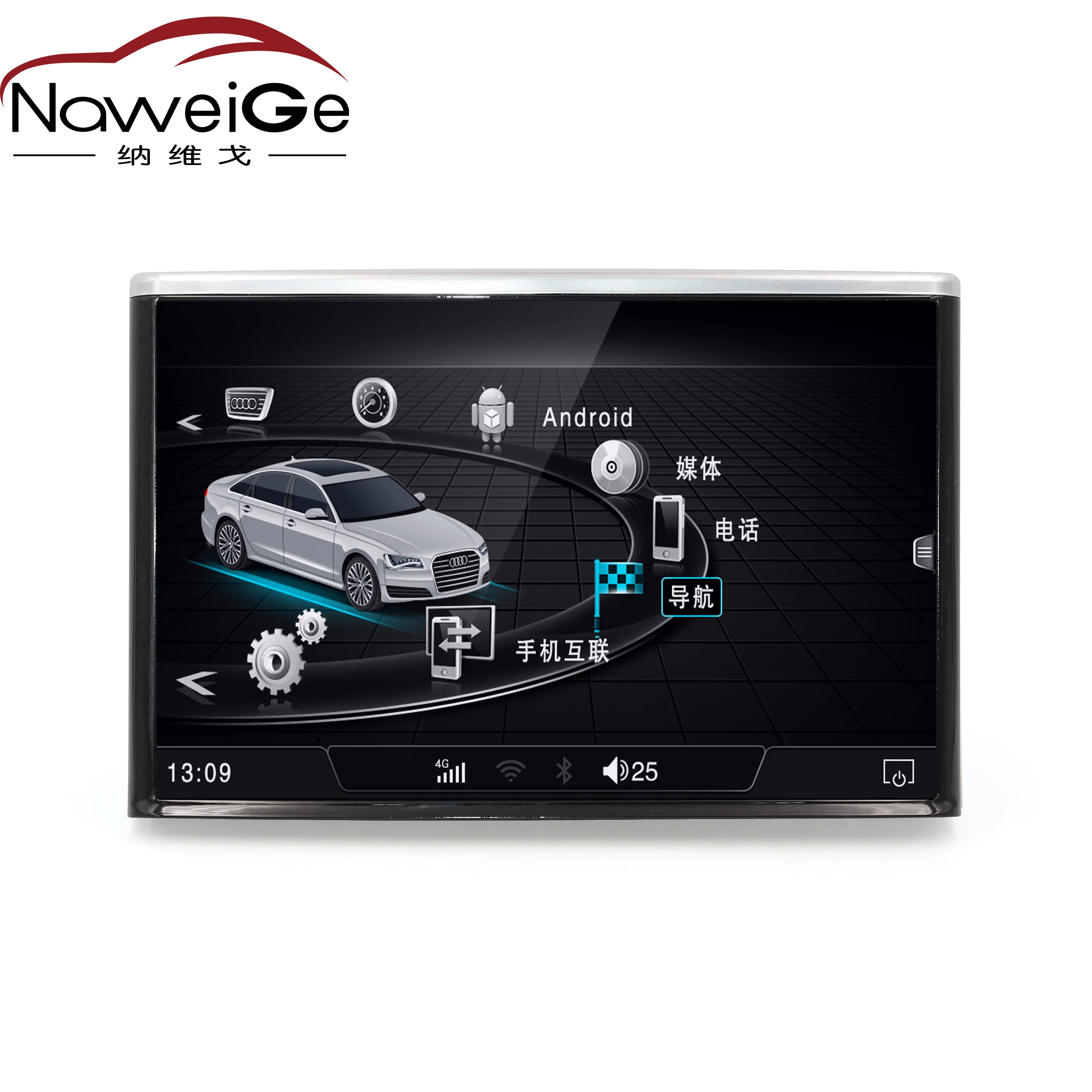 NaweiGe 8 дюймов Android четырехъядерный 2 + 32 Гб wifi и 4G sim карта для автомобиля dvd Audi A8/A8L 2011