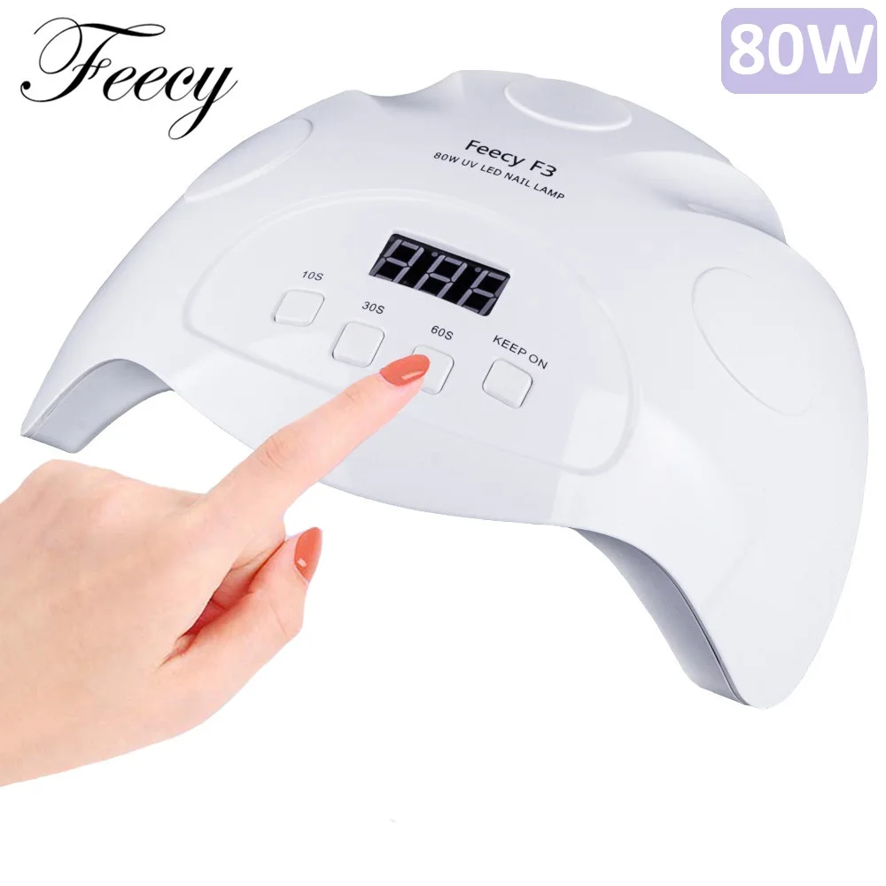 80 Вт профессиональный УФ лампа для маникюра Светодиодный ногтей Сушилка сушки
