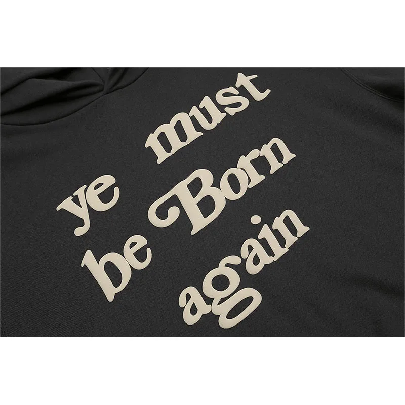 

Blue Kanye New West Hoodie Men Women 1:1 High-Quality Cotton Oversize CPFM.XYZ Pullovers Foam Print Ye Must Be Born Again Hoody