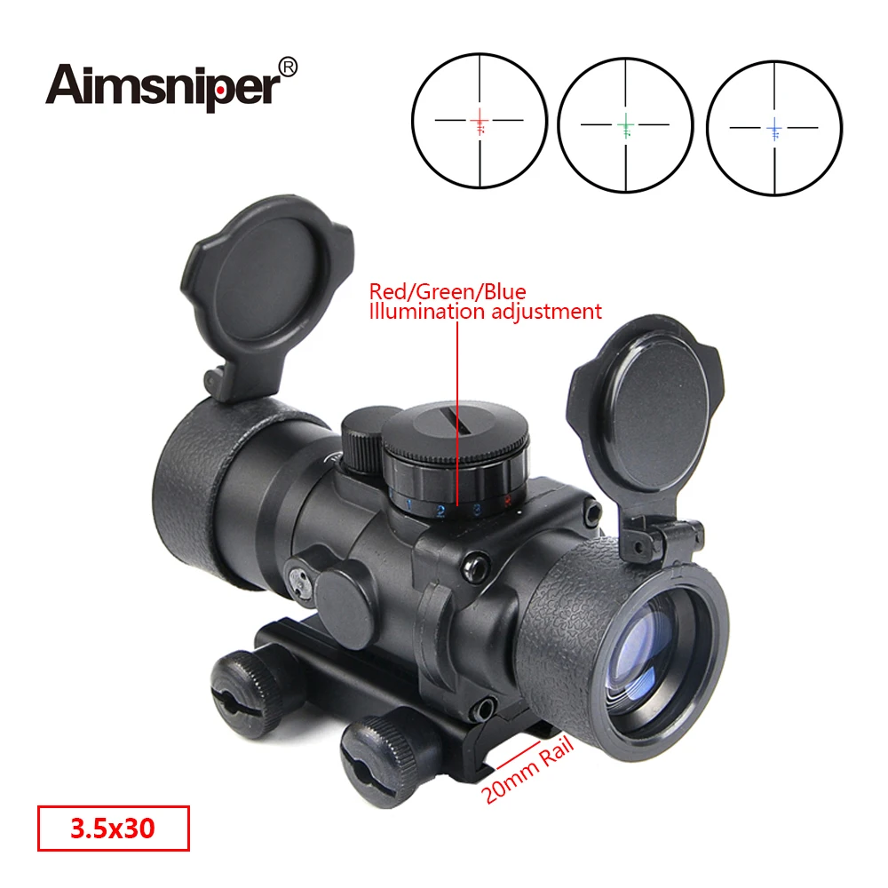 Оптический прицел Aimsniper 3 5x30 красный зеленый синий тактический для охотничьей
