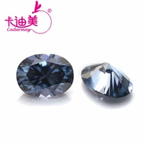 cadermay dark blue color oval moissanite 5x7mm 1ct lab created diamond for silver gold ring earrings jewelry