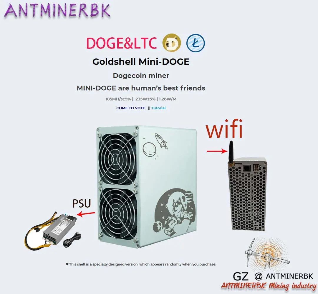 В наличии оригинальная Беспроводная сетевая версия Goldshell Mini Doge 185 м 235 Вт