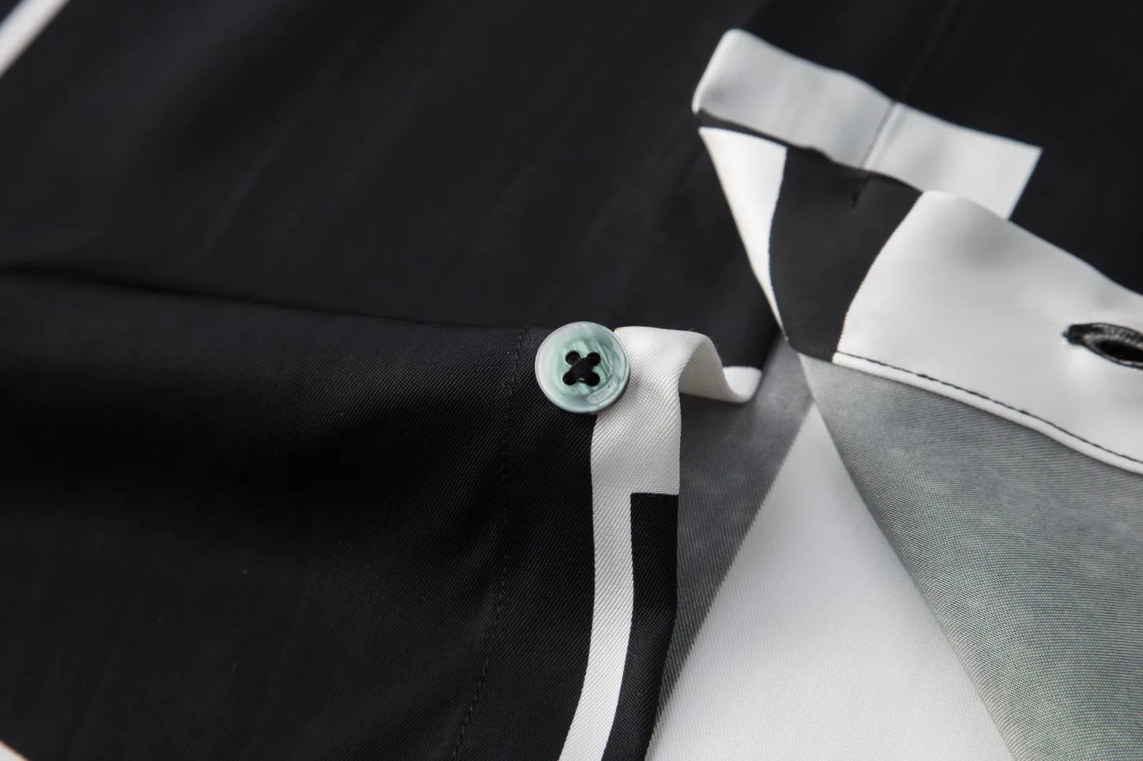 

100% Cotton Man Shirts Luxury Long Sleeve Black White Splicing Mens Dress Shirts Camisa Masculina Slim Party Male Shrits