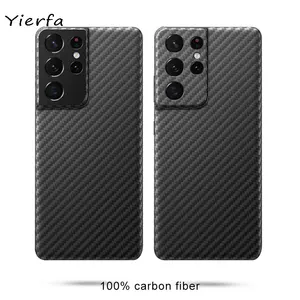 yierfa carbon fiber protective case for samsung galaxy s21 ultra case ultra thin back cover for galaxy s21 plus s 21 phone shell free global shipping