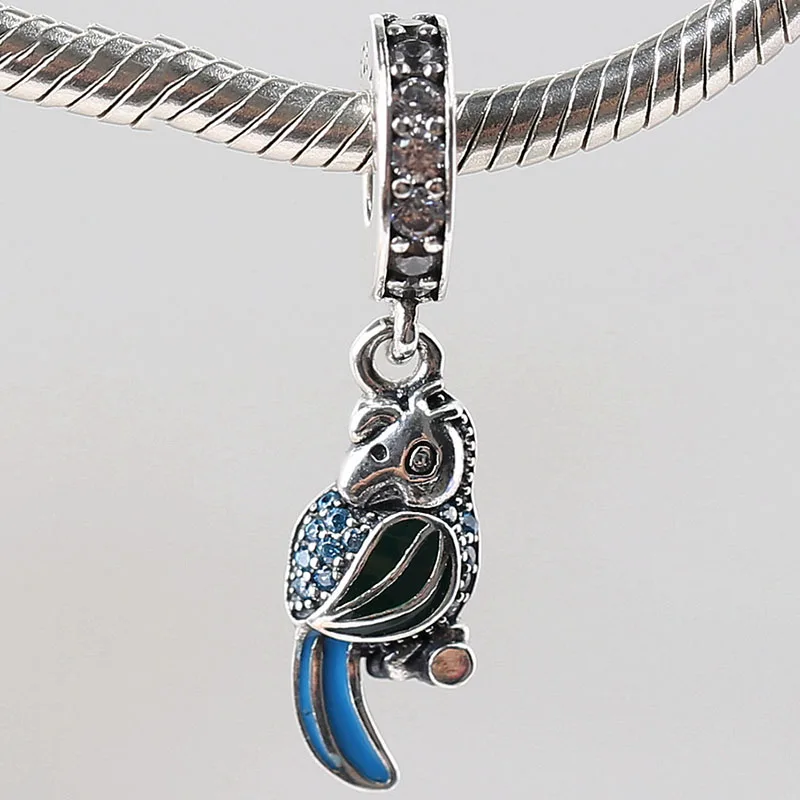

100% 925 Sterling Silver Charm New Versatile Parrot Pendant Fit Pandora Women Bracelet & Necklace Diy Jewelry