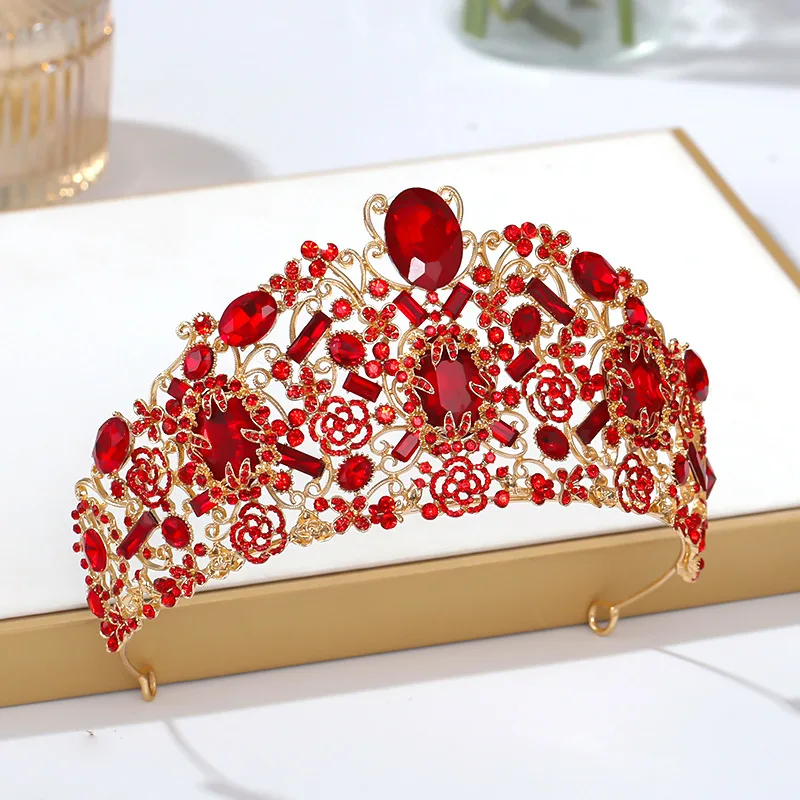 

Полукруглая Свадебная Корона головной убор инкрустированный Ретро головной убор роскошная Корона из сплава Свадебные аксессуары