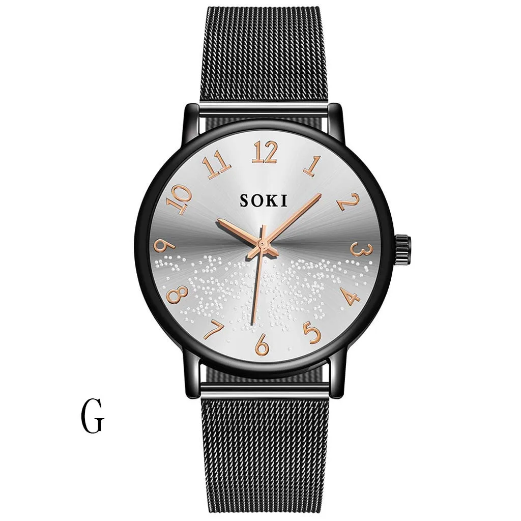 

Men Fashion Unobtrusive Business Simple Personality Digital Dial Net Belt Watch relogio masculino curren watch men