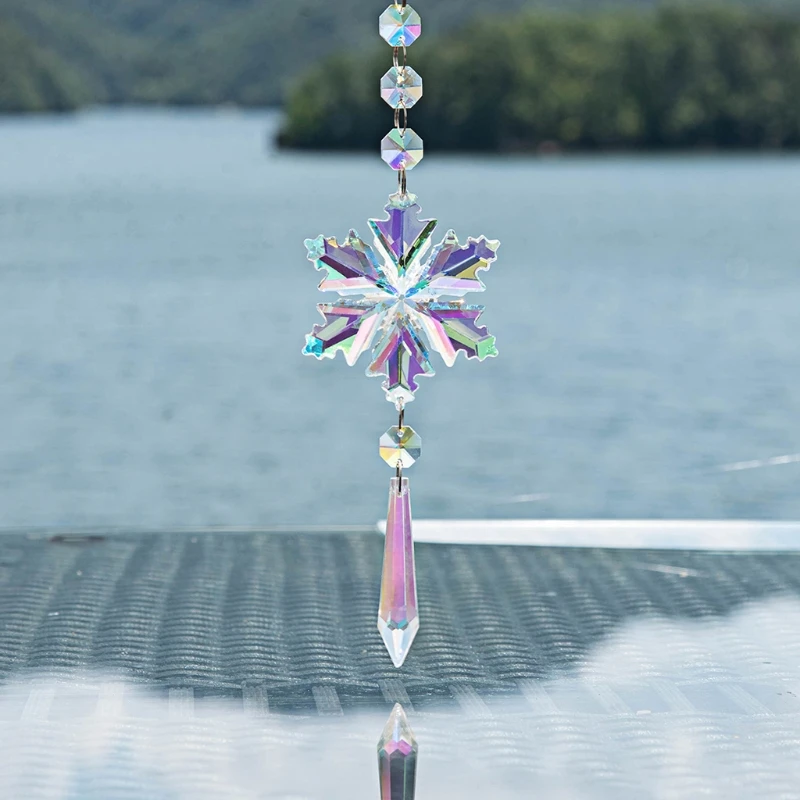 

Christmas Crystal Snowflake Ornament Xmas Tree Hanging Pendant Car Home Garden Wedding Decoration Gifts
