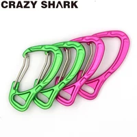 crazy shark 4pcs fishing aluminum alloy carabiner keychain outdoor camping climbing snap clip lock buckle hook fishing tool