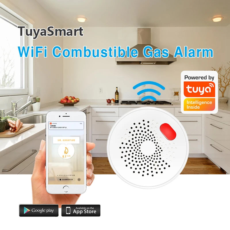 

Tuya WiFi газовый утечки Сенсор пожарной сигнализации безопасности детектор Tuya/приложение smart Life Управление Безопасность умный дом утечки Сенс...